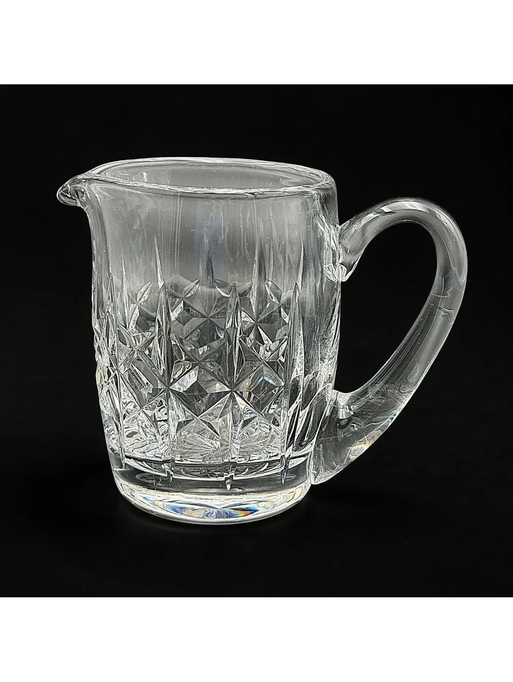 Vtg Waterford Crystal Creamer Signed Irish Cut Crystal Cream Pitcher Cream Jug